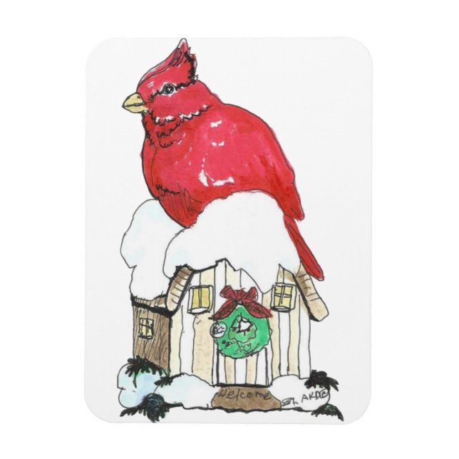 Magnet Flexible Aimant flexible pour les oiseaux cardinaux de Noël (Vertical)