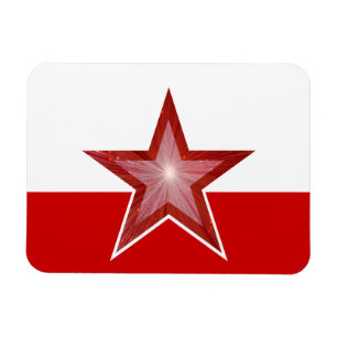 Magnet Flexible Aimant flexible Red Star blanc rouge