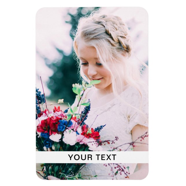 Magnet Flexible Aimant Flexible Votre Photo & Texte Blanc (Vertical)