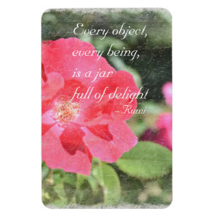 Magnet Flexible Aimant floral peint de citation de Rumi de jardin