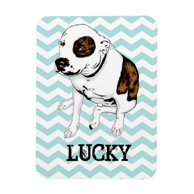 Magnet Flexible Aimant frigidaire Chevron Turquoise Pit Bull (Vertical)