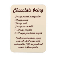 Aimant frigo de recette de glaçage au chocolat