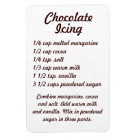 Aimant frigo de recette de glaçage au chocolat