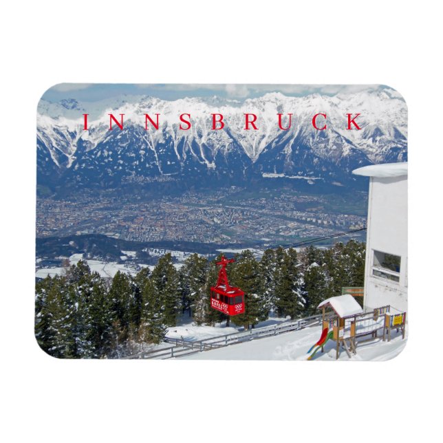 Magnet Flexible Aimant frigo vue du téléphérique Innsbruck (Horizontal)