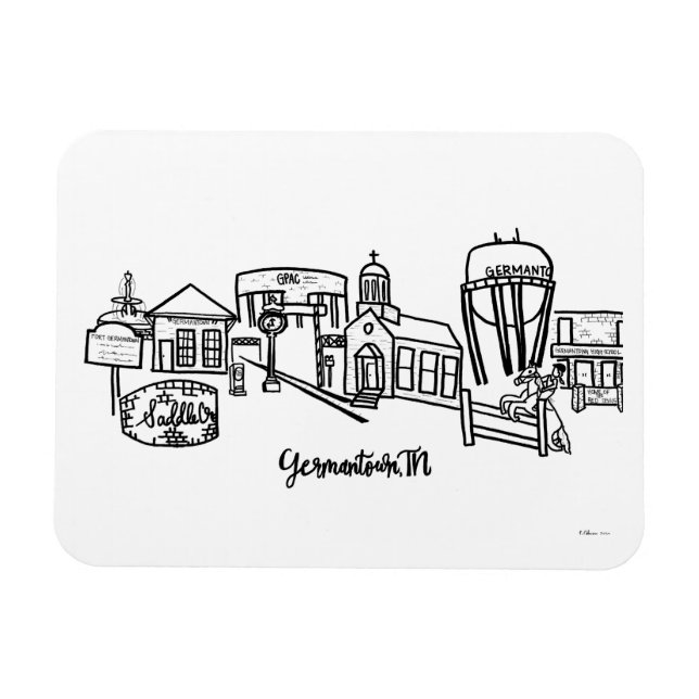 Magnet Flexible Aimant frigorifique Germantown Skyline (Horizontal)