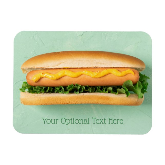 Magnet Flexible Aimant Hot Dog texte personnalisé (Horizontal)