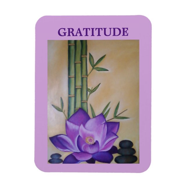 Magnet Flexible Aimant Inspirant à Fleur de Lotus Violet (Vertical)