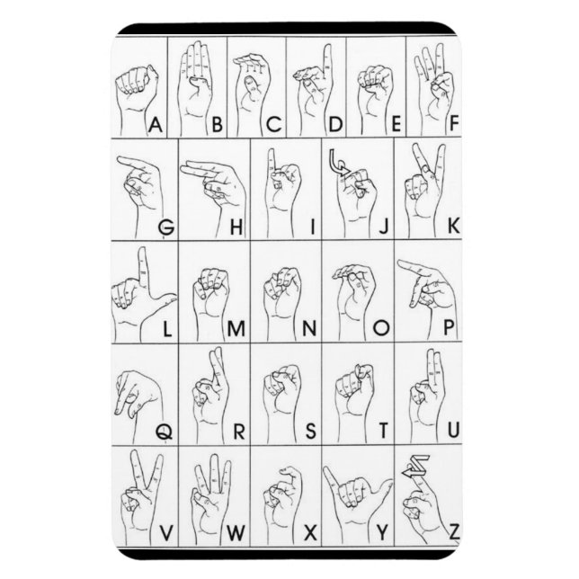 Magnet Flexible Aimant LANGUE DU SIGNE (Vertical)