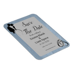 Magnet Flexible Aimant Mariage en silhouette rustique bleu foncé