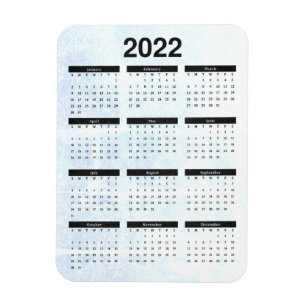 Magnet Flexible Aimant mensuel 2022 Calendrier Texturé