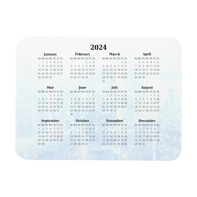 Magnet Flexible Aimant mensuel 2024 Calendrier Texturé (Horizontal)