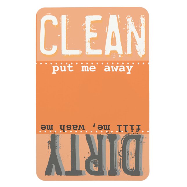 Magnet Flexible Aimant orange pour lave-vaisselle - Aimant propre/ (Vertical)