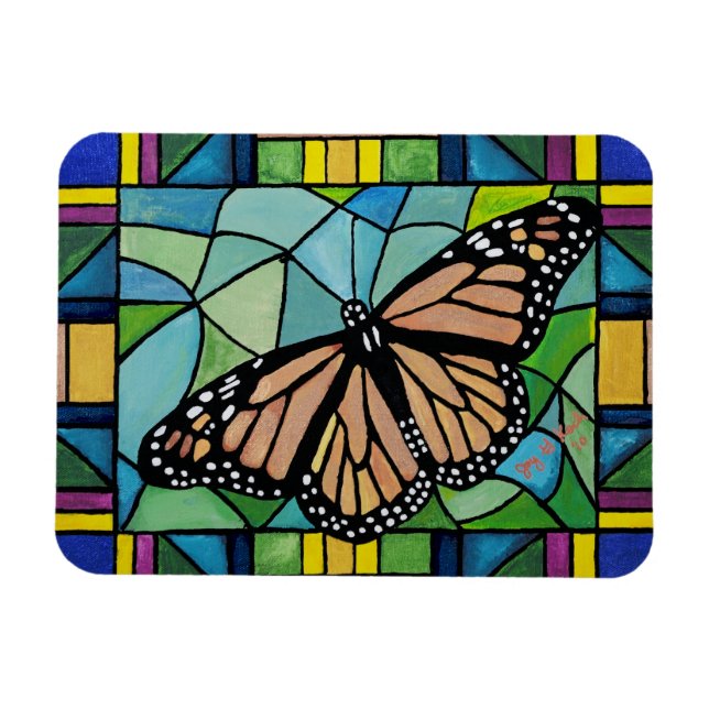 Magnet Flexible Aimant papillon en verre tendu (Horizontal)
