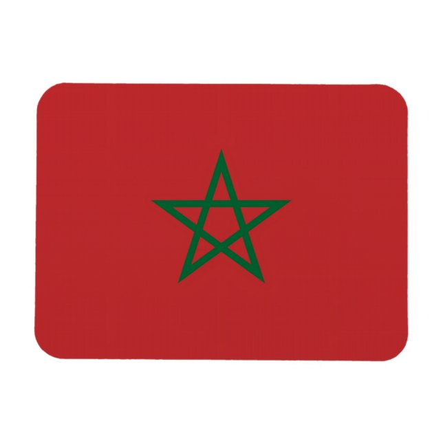 Magnet Flexible Aimant patriotique flexible avec drapeau du Maroc (Horizontal)