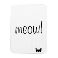 Aimant Personnalisable Meow Black Cat