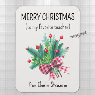 Magnet Flexible Aimant personnalisé Enseignant préféré Joyeux Noël