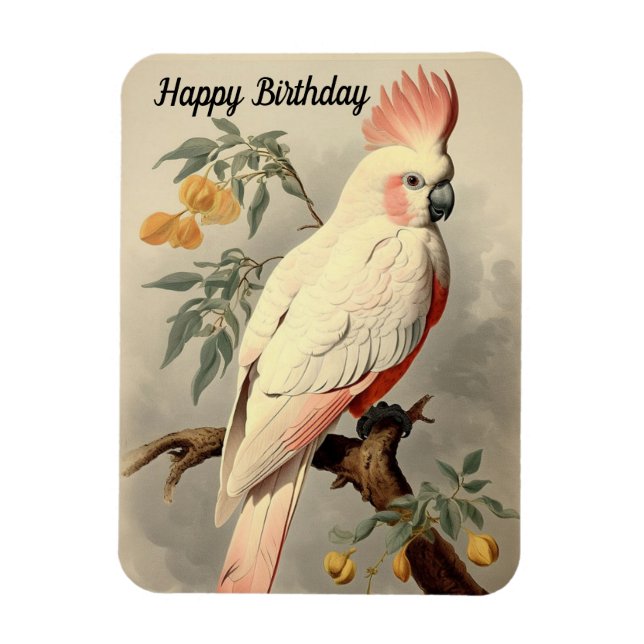Magnet Flexible Aimant photo d'anniversaire d'oiseaux tropicaux (Vertical)
