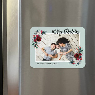 Magnet Flexible Aimant photo de Noël Floral
