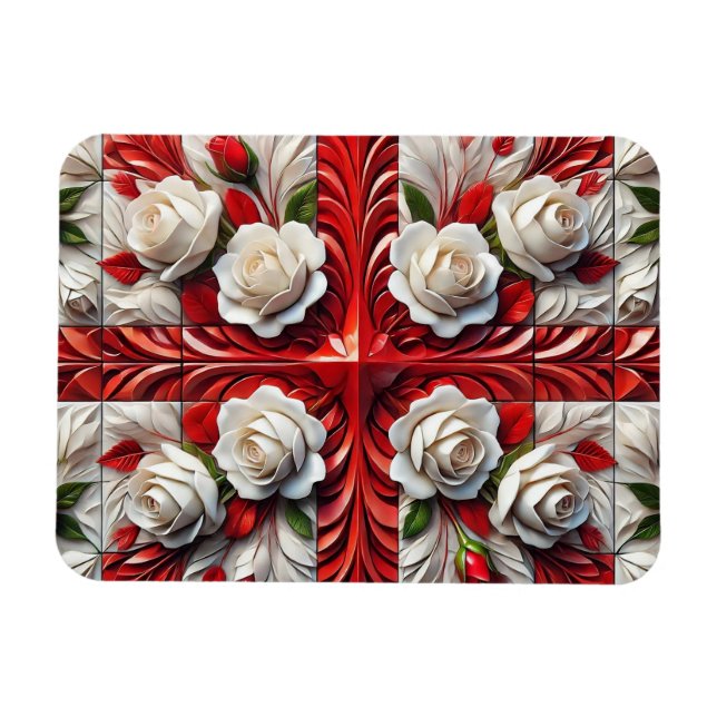 Magnet Flexible Aimant photo flexible avec design Rose anglais (Horizontal)