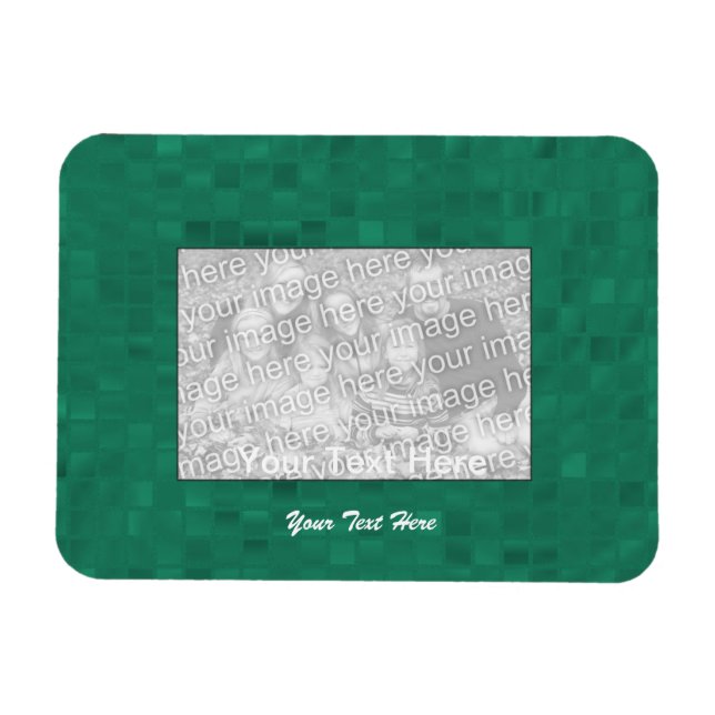 Magnet Flexible Aimant photo flexible - Bordure en mosaïque verte (Horizontal)