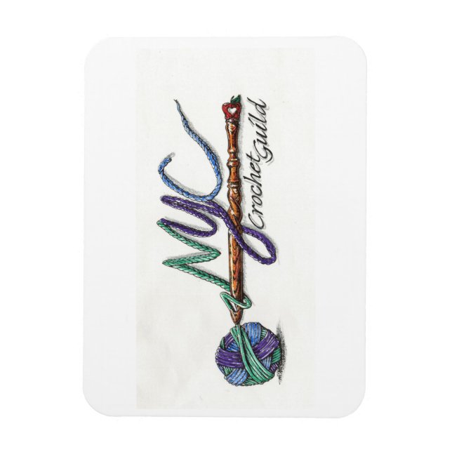 Magnet Flexible Aimant photo flexible de la guilde de Crochet NYC  (Vertical)