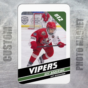 Magnet Flexible Aimant photo personnalisé de hockey sur glace vert