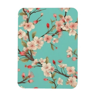 Magnet Flexible Aimant photo souple en fleur de cerisier turquoise