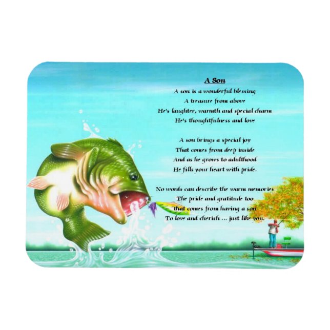 Magnet Flexible Aimant poème Son de pêche (Horizontal)