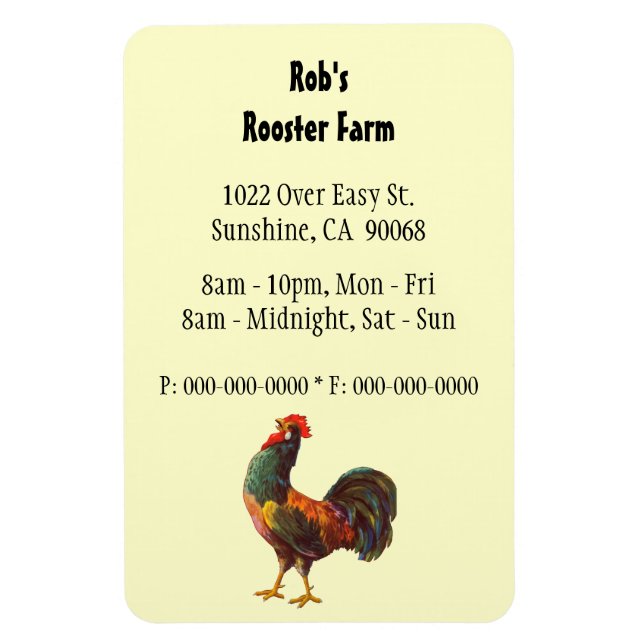 Magnet Flexible Aimant publicitaire personnalisé Retro Rooster (Vertical)