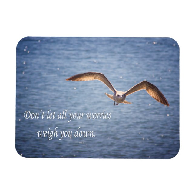 Magnet Flexible Aimant Seagull et mots inspirants (Horizontal)