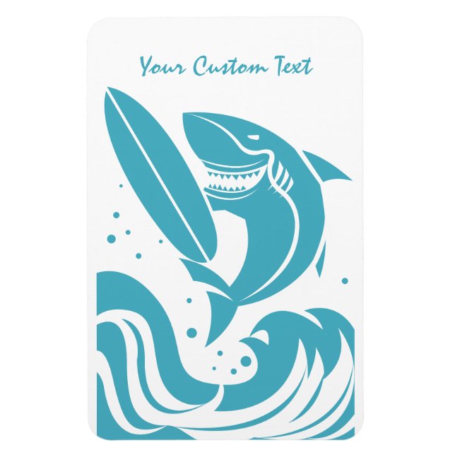 Magnet Flexible Aimant SHARK SURFER texte personnalisé (Vertical)