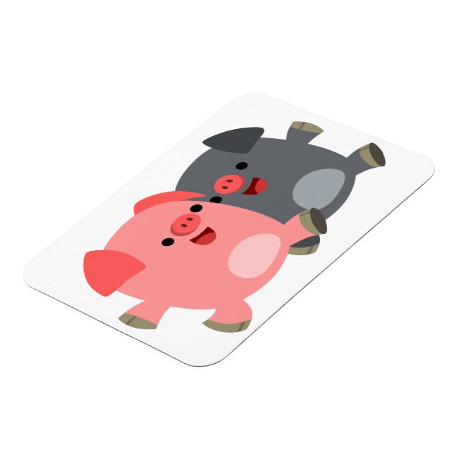 Magnet Flexible Aimant souple aux cochons de dessin blanc et noir  (Côté Gauche)