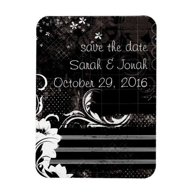 Magnet Flexible Aimant souple noir blanc élégant (Vertical)