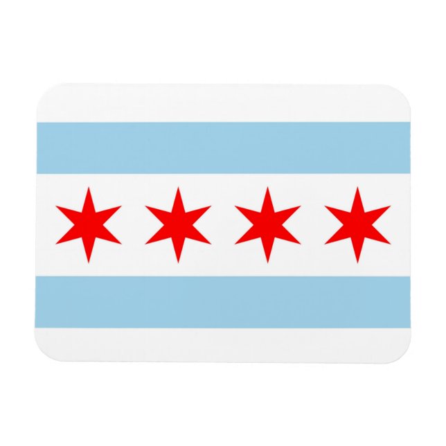 Magnet Flexible Aimant souple patriotique avec drapeau de Chicago  (Horizontal)