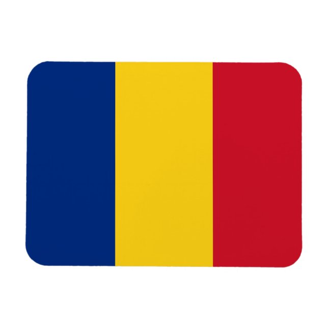 Magnet Flexible Aimant souple patriotique avec drapeau de la Rouma (Horizontal)