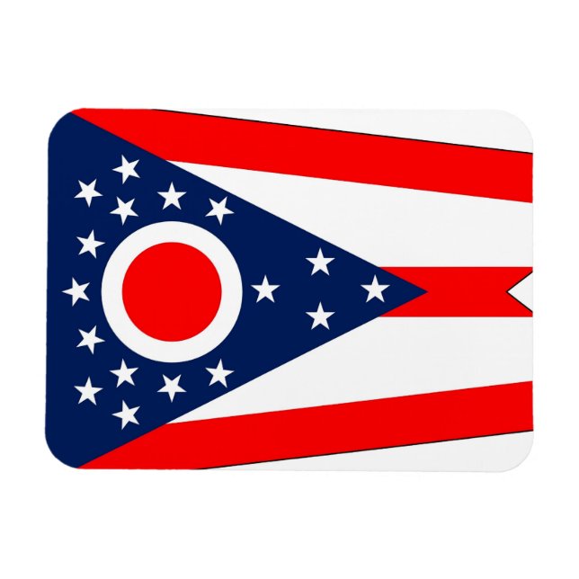 Magnet Flexible Aimant souple patriotique avec drapeau de l'Ohio (Horizontal)