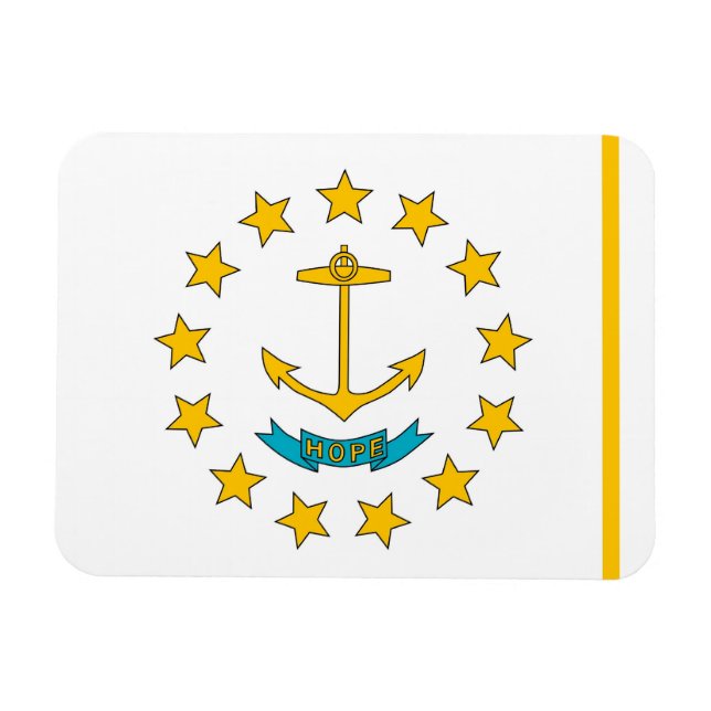 Magnet Flexible Aimant souple patriotique avec drapeau de Rhode Is (Horizontal)