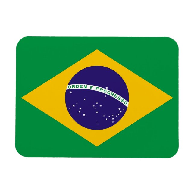 Magnet Flexible Aimant souple patriotique avec drapeau du Brésil (Horizontal)