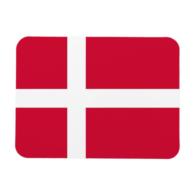 Magnet Flexible Aimant souple patriotique avec drapeau du Danemark (Horizontal)