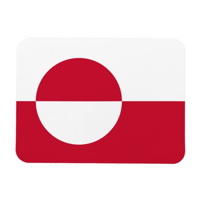 Magnet Flexible Aimant souple patriotique avec drapeau du Groenlan (Horizontal)