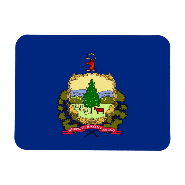 Magnet Flexible Aimant souple patriotique avec drapeau du Vermont  (Horizontal)