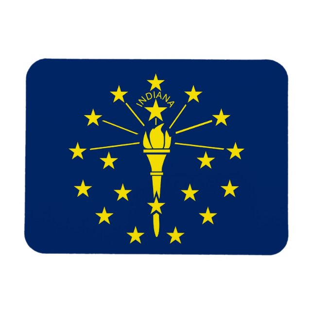 Magnet Flexible Aimant souple patriotique avec drapeau Indiana (Horizontal)
