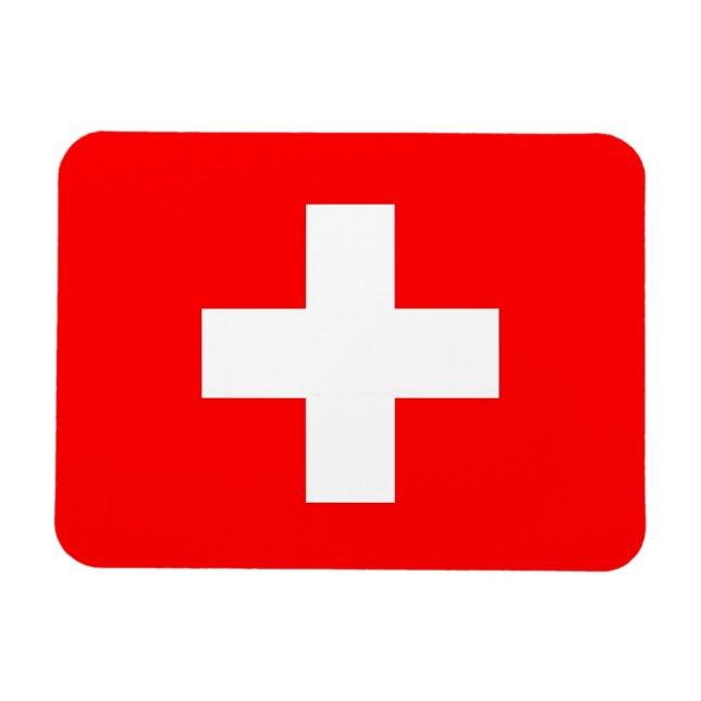 Magnet Flexible Aimant souple patriotique avec drapeau suisse (Horizontal)