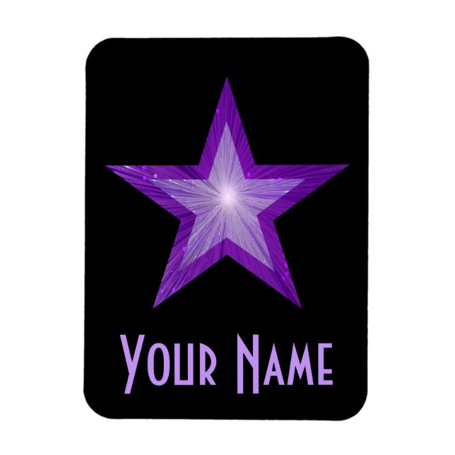Magnet Flexible Aimant souple Purple Star 'Name' noir (Vertical)