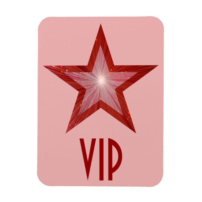 Magnet Flexible Aimant souple "VIP" Red Star rose (Vertical)