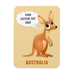 Magnet Flexible Aimant texte personnalisé Cute Kangaroo
