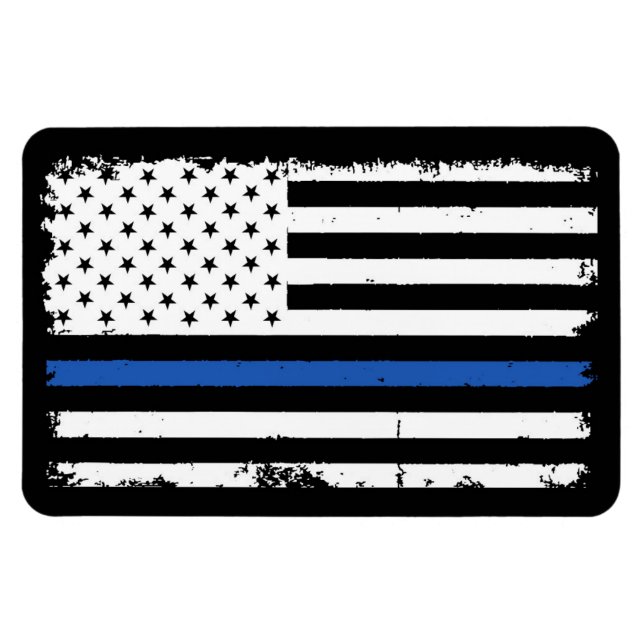 Magnet Flexible Aimant Thin Blue Line pour voitures et camions (Horizontal)
