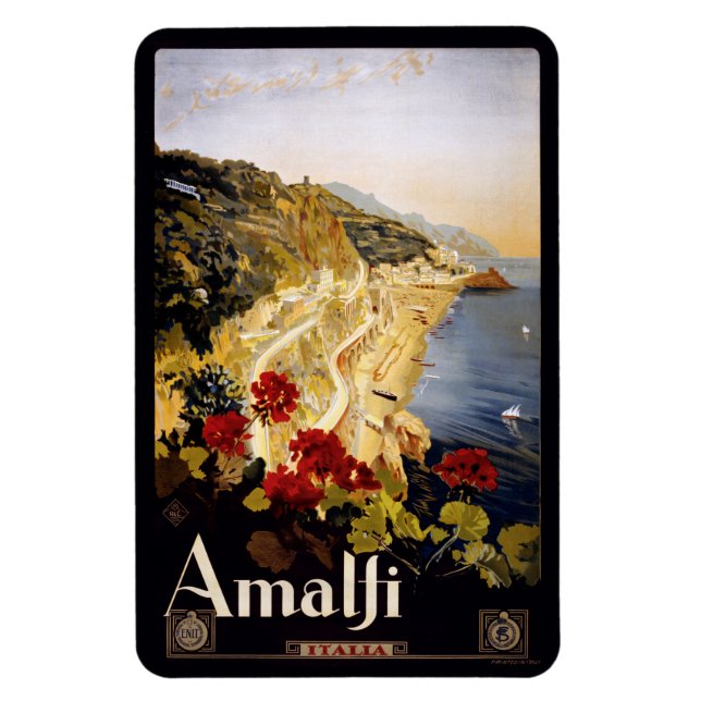 Magnet Flexible Aimant vintage Amalfi Italie (Vertical)