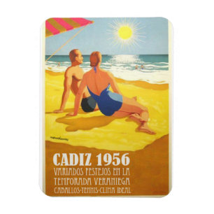 Magnet Flexible Aimant Vintage Cadix Tourisme je Suis de Cadix