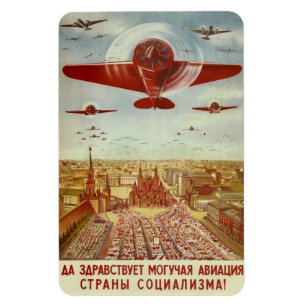 Magnet Flexible Aimant vintage de propagande de l'aviation russe